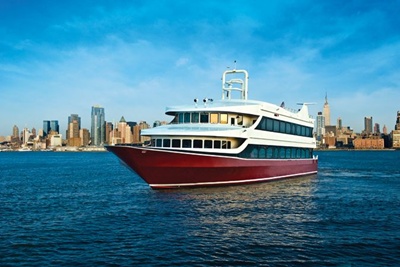 NYC charter yacht Atlantica port bow